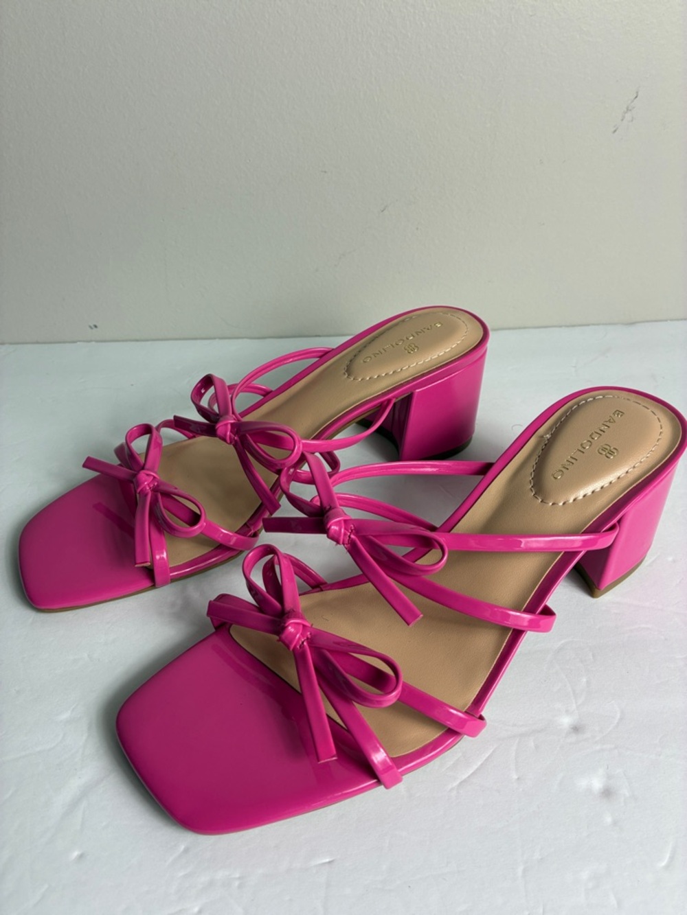 Bandolino Hot Pink Sandals Strappy Block Heel Coquette Y2K Twee